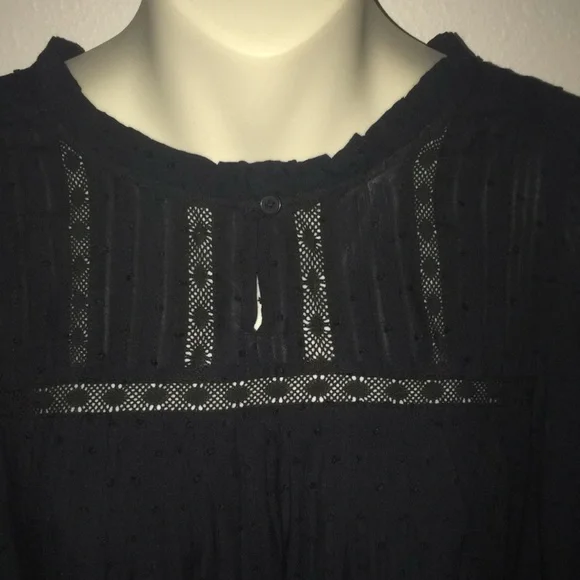 Loft Black Long Sleeve Clip Dot Dress - Picture 4 of 10